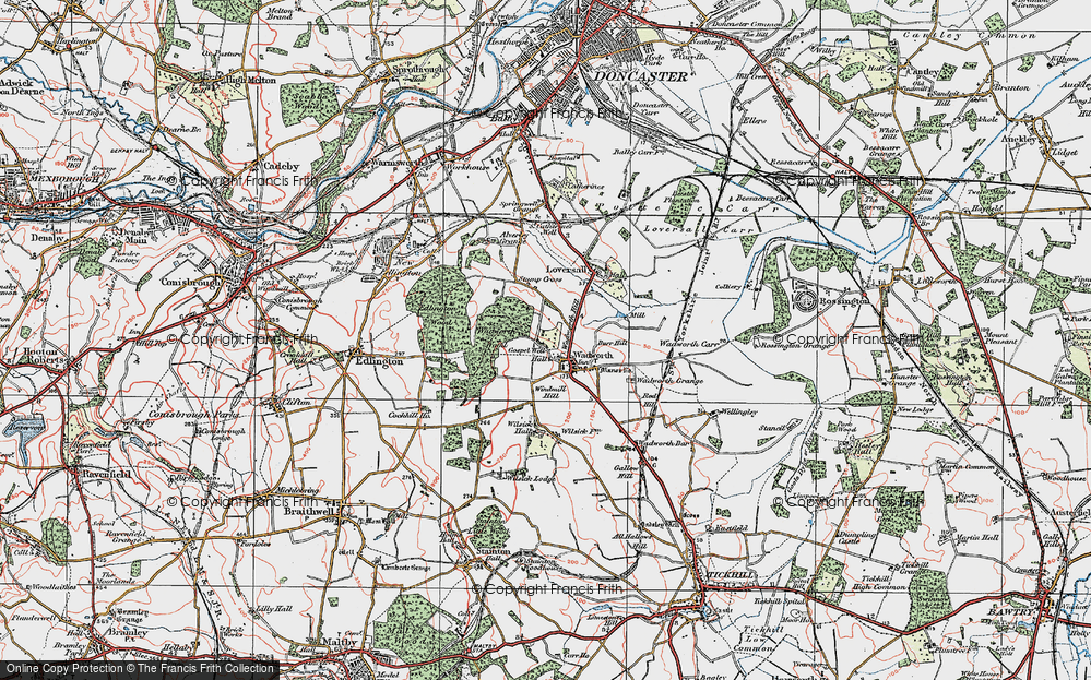 Old Map of Historic Map covering Burr Hill in 1923