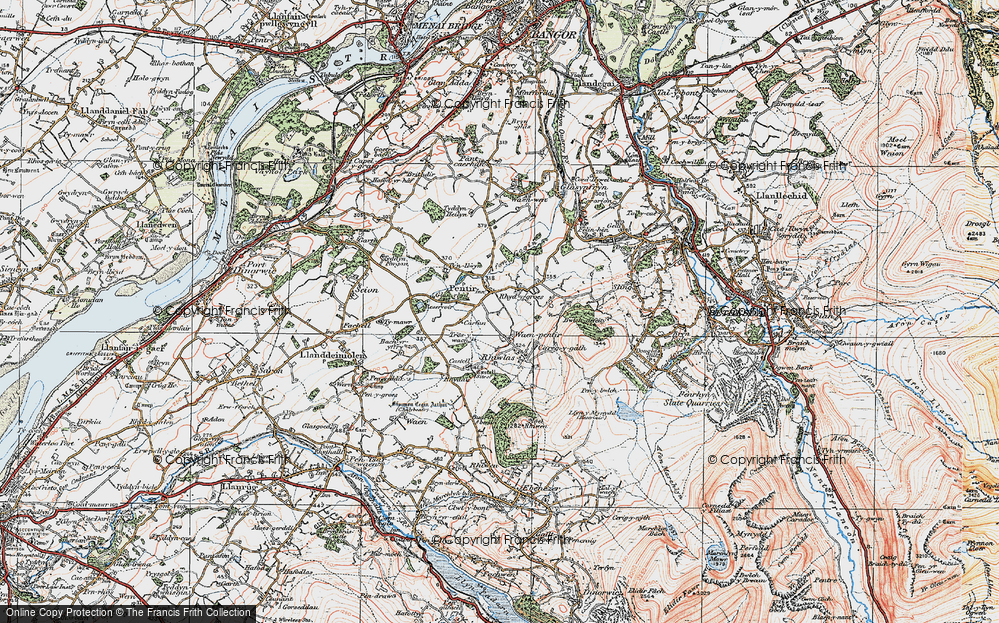 Old Map of Waen-pentir, 1922 in 1922