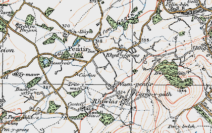 Old map of Waen-pentir in 1922
