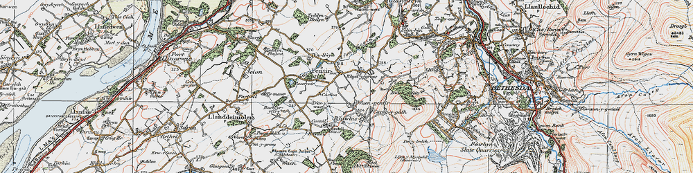 Old map of Waen-pentir in 1922