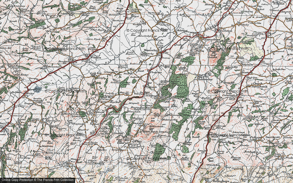 Old Map of Wagbeach, 1921 in 1921