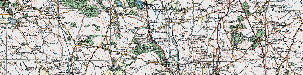 Old map of Tittensor Chase in 1921