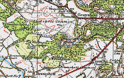 Old map of Waggoners Wells in 1919
