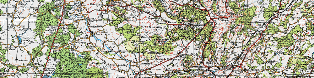 Old map of Waggoners Wells in 1919