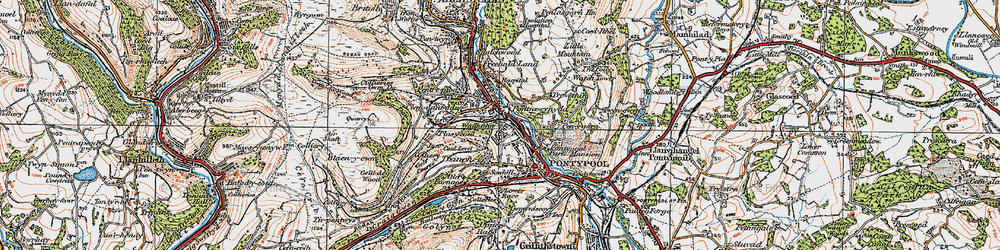 Old map of Wainfelin in 1919