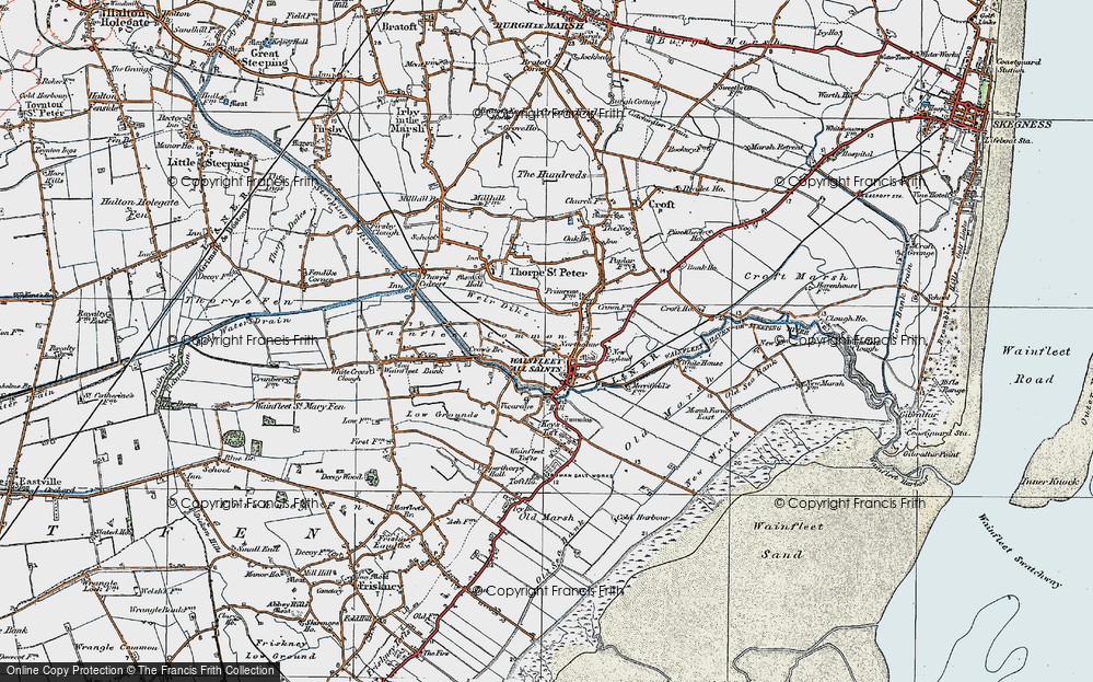 Old Map of Wainfleet All Saints, 1923 in 1923