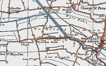 Old map of Wainfleet Bank in 1923