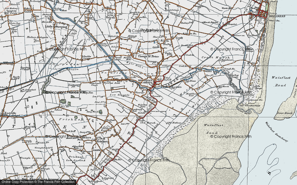 Old Map of Wainfleet St Mary, 1923 in 1923