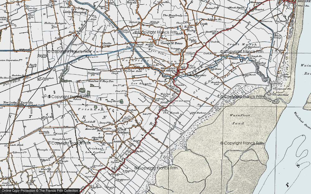 Old Map of Wainfleet Tofts, 1923 in 1923