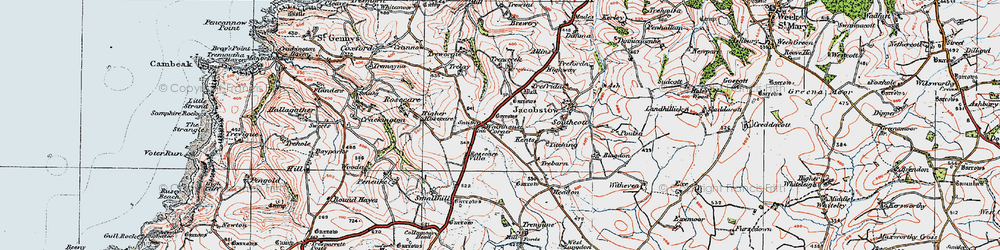 Old map of Wainhouse Corner in 1919