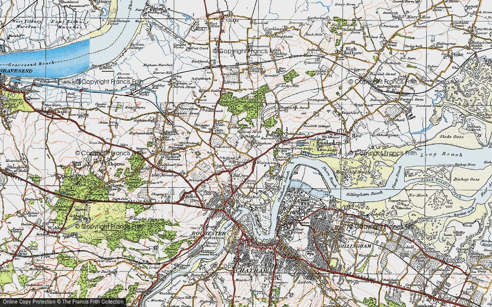 Old Map of Wainscott, 1921 in 1921