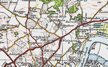 Old map of Wainscott in 1921