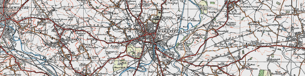 Old map of Wakefield in 1925