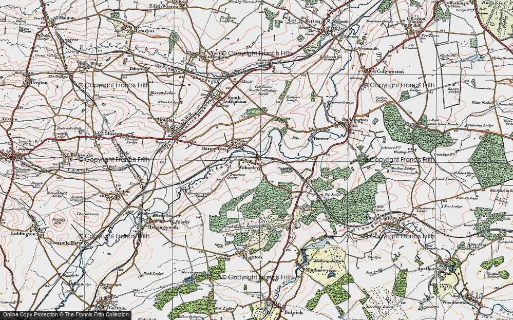 Old Map of Wakerley, 1922 in 1922