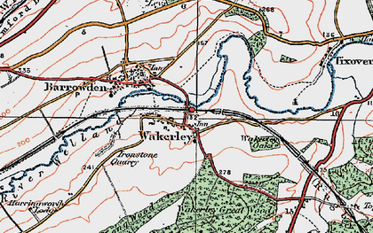 Old map of Wakerley in 1922