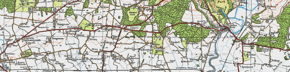 Old map of Slindon Common in 1920