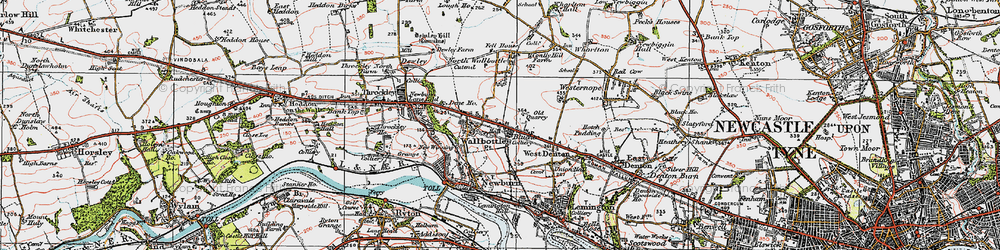 Old map of Walbottle in 1925