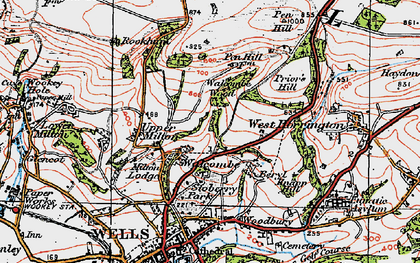 Old map of Walcombe in 1919