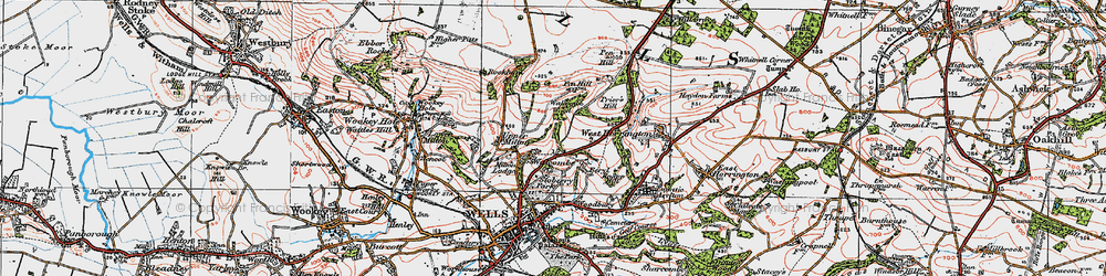 Old map of Walcombe in 1919