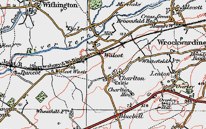 Old map of Walcot in 1921
