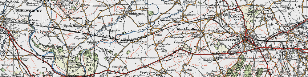 Old map of Walcot in 1921