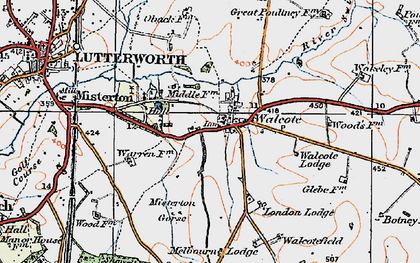 Old map of Walcote in 1920