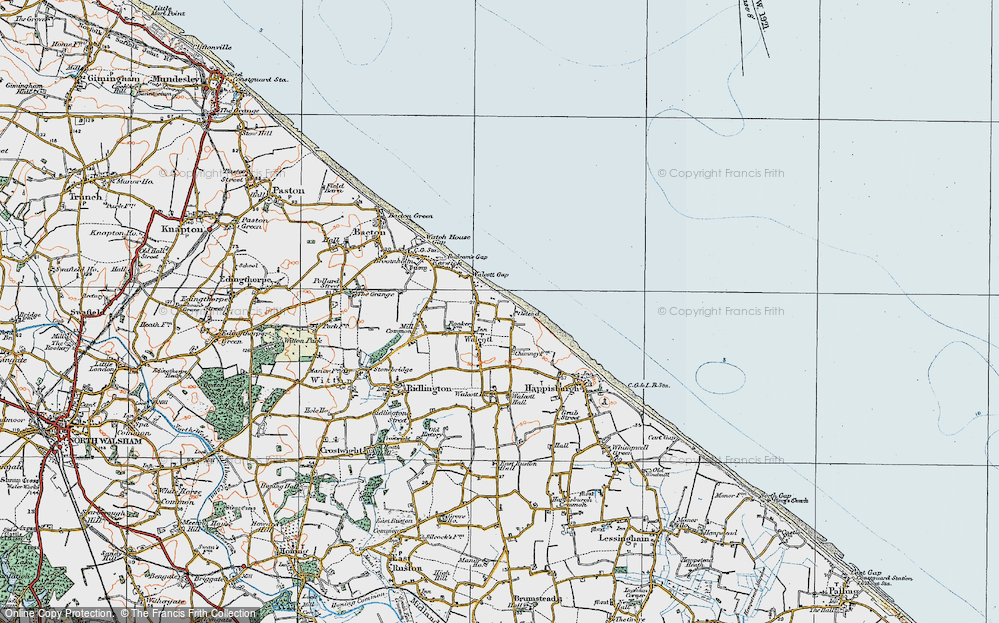 Old Map of Walcott, 1922 in 1922