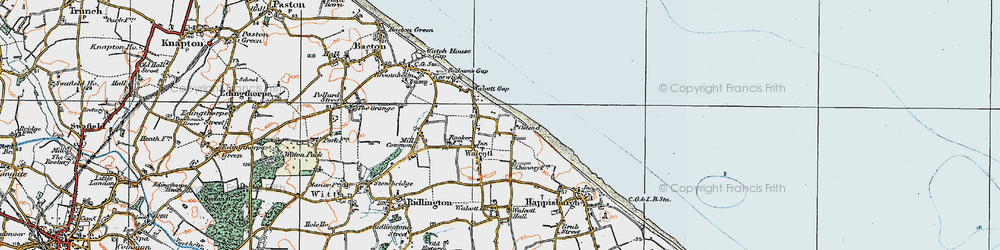 Old map of Walcott in 1922
