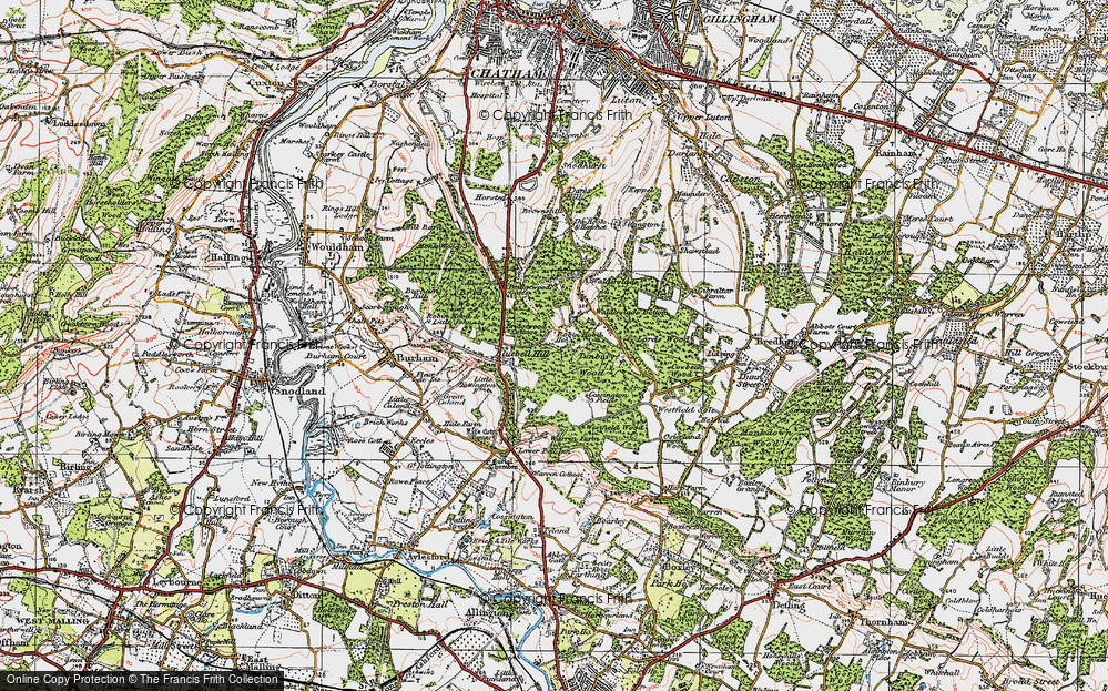 Old Map of Walderslade, 1921 in 1921