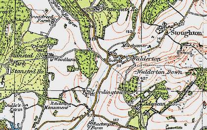 Old map of Woodlands Cotts in 1919