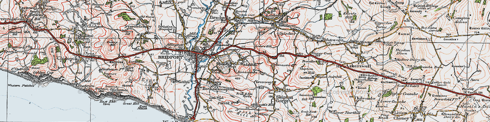 Old map of Bonscombe in 1919