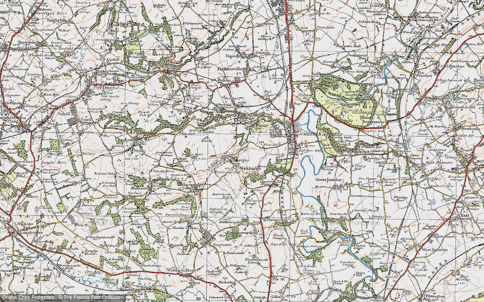 Old Map of Waldridge, 1925 in 1925