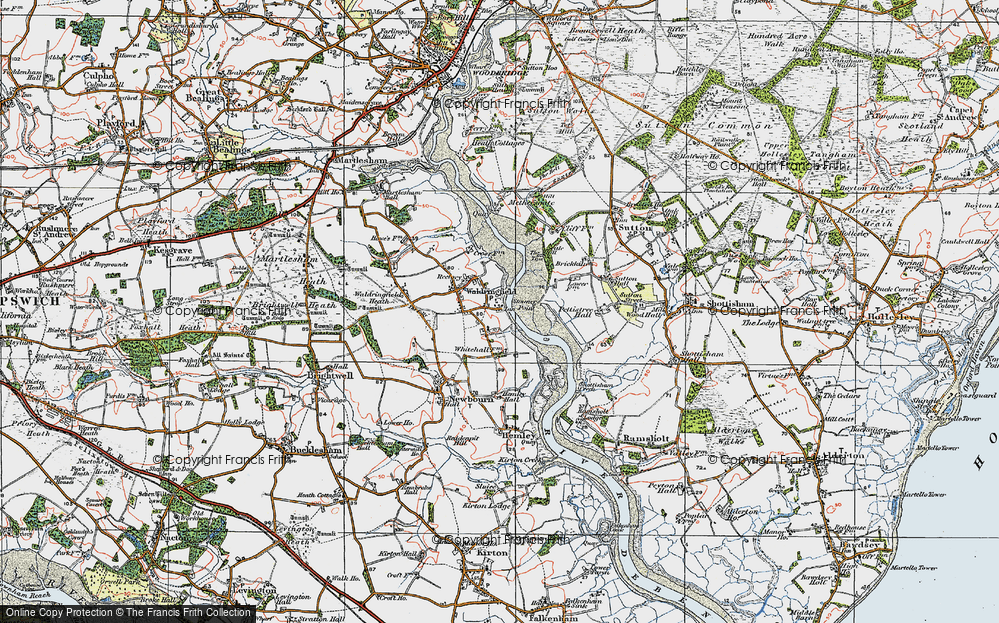 Old Map of Waldringfield, 1921 in 1921
