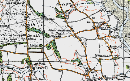 Old map of Waldringfield Heath in 1921