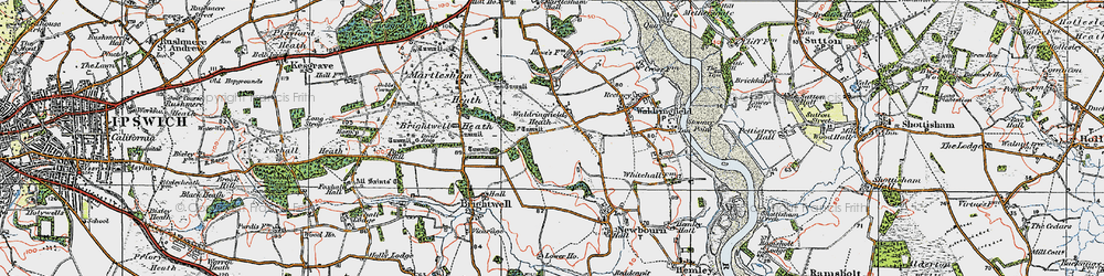 Old map of Waldringfield Heath in 1921