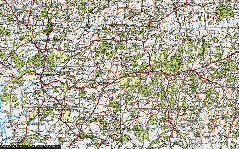 Old Map of Historic Map covering Possingworth Manor Ho in 1920