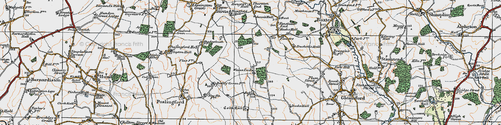 Old map of Wales End in 1921