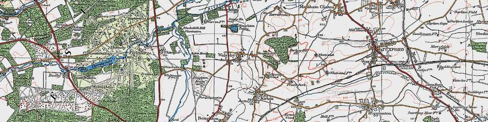Old map of Bevercotes Park in 1923