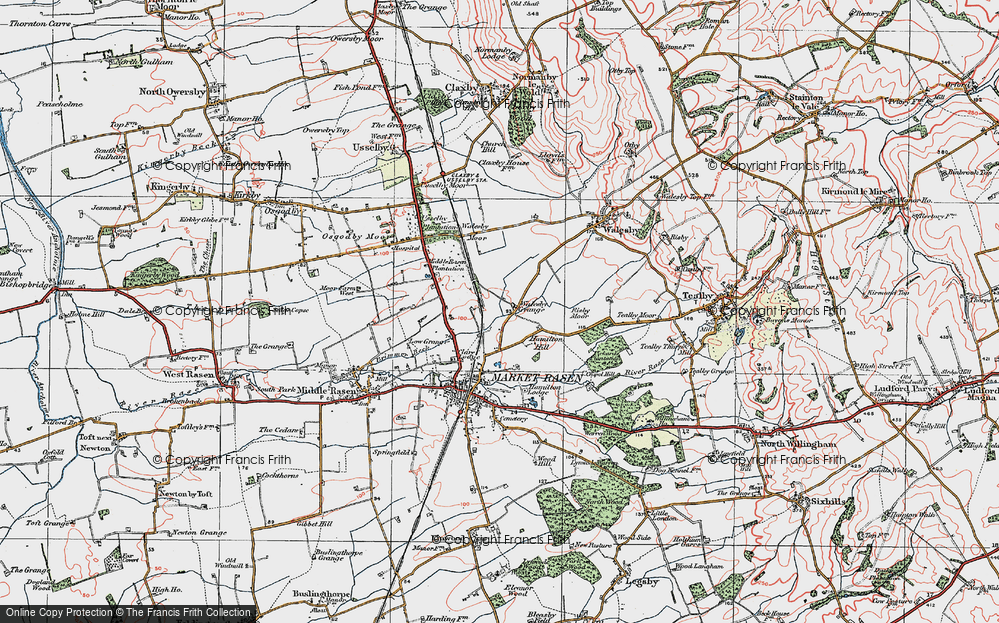 Old Map of Historic Map covering Willingham Forest in 1923