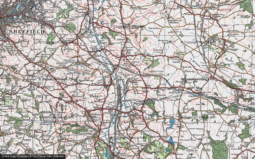 Old Map of Waleswood, 1923 in 1923
