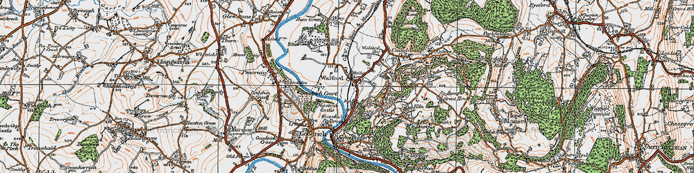 Old map of Walford in 1919