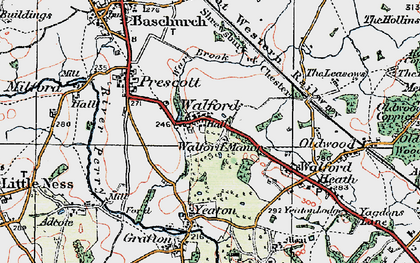 Old map of Walford in 1921