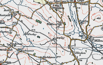 Old map of Walford in 1921