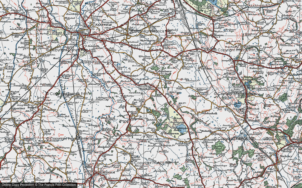 Old Map of Walgherton, 1921 in 1921