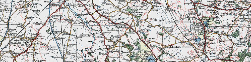 Old map of Walgherton in 1921
