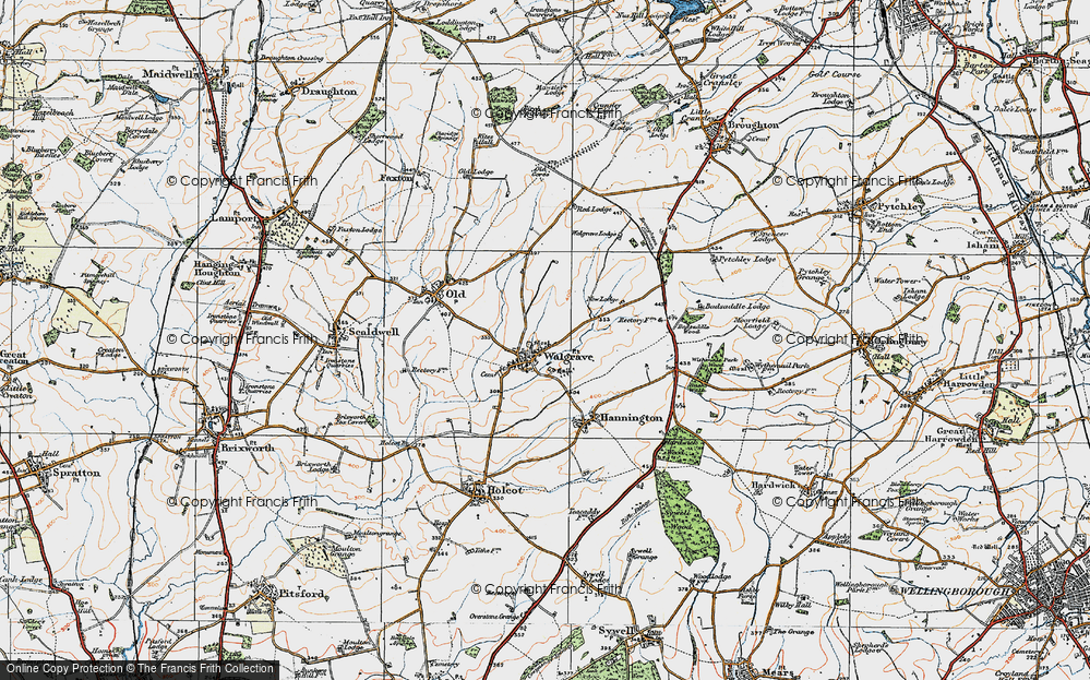 Old Map of Walgrave, 1919 in 1919