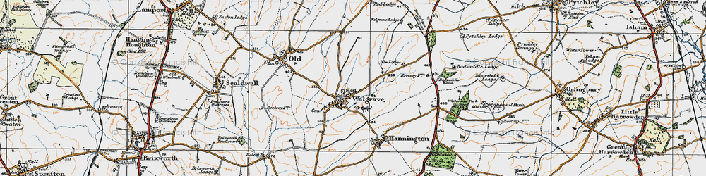 Old map of Walgrave in 1919