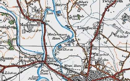 Old map of Walham in 1919