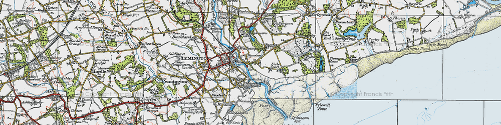 Old map of Walhampton in 1919