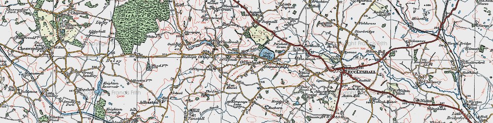 Old map of Walk Mill in 1921